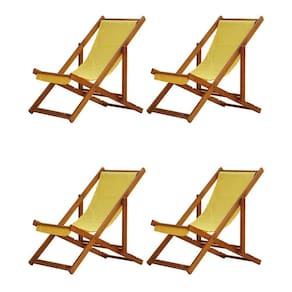 Kit 4 Espreguiçadeira Preguiçosa Dobrável Mel Sb-amarelo