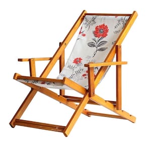 Espreguiçadeira Preguiçosa Dobrável Mel Cb-cinza Floral