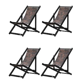 Kit 4 Espreguiçadeiras Dobrável Black Sb-tijolo