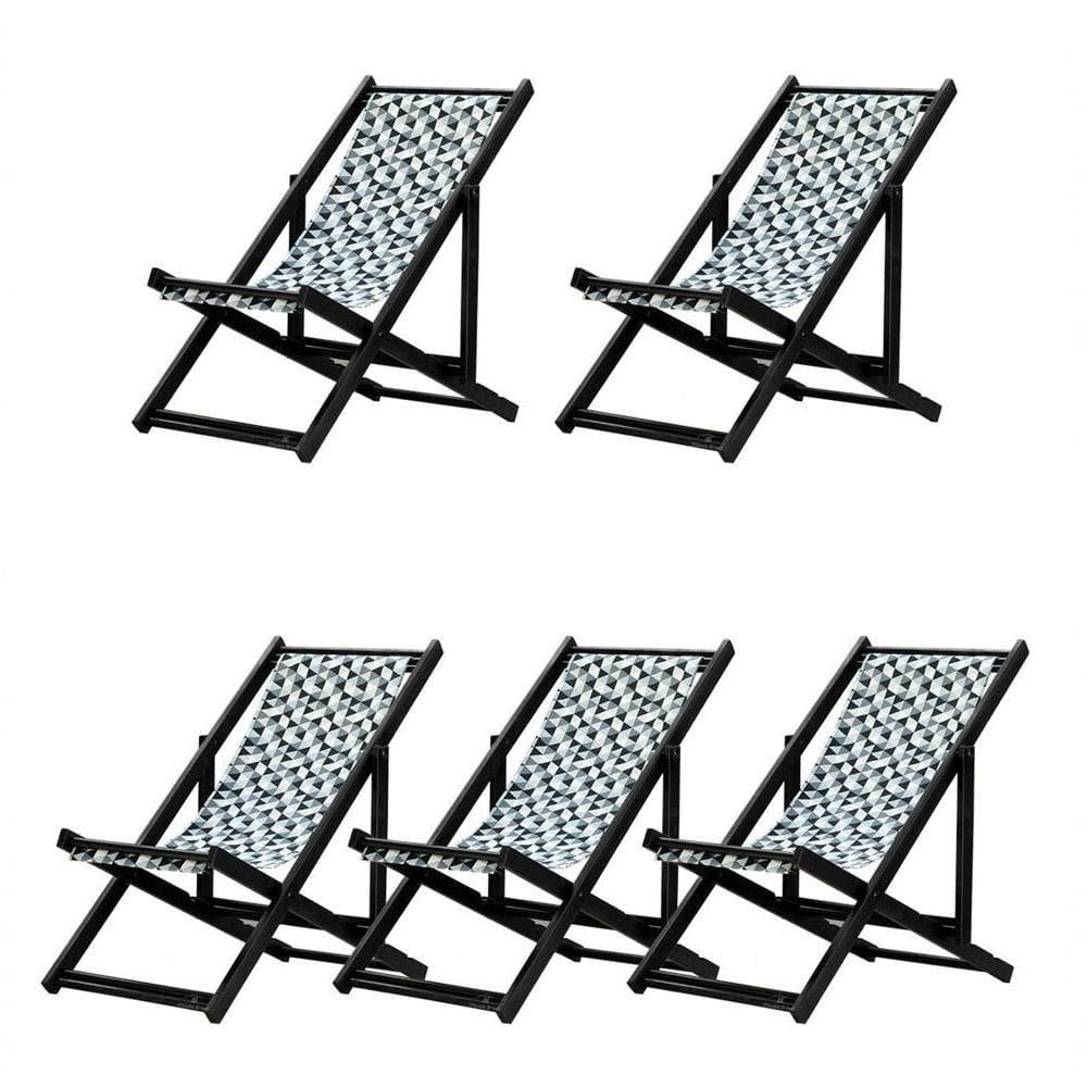 Kit 5 Espreguiçadeiras Dobrável Black Sb-triang Preto