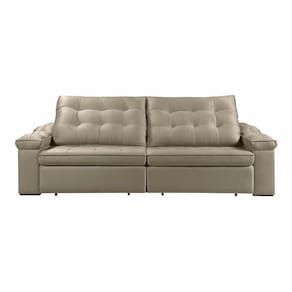 Sofá Retrátil Reclinável Houston 2,6m csr Studio Veludo Kaki