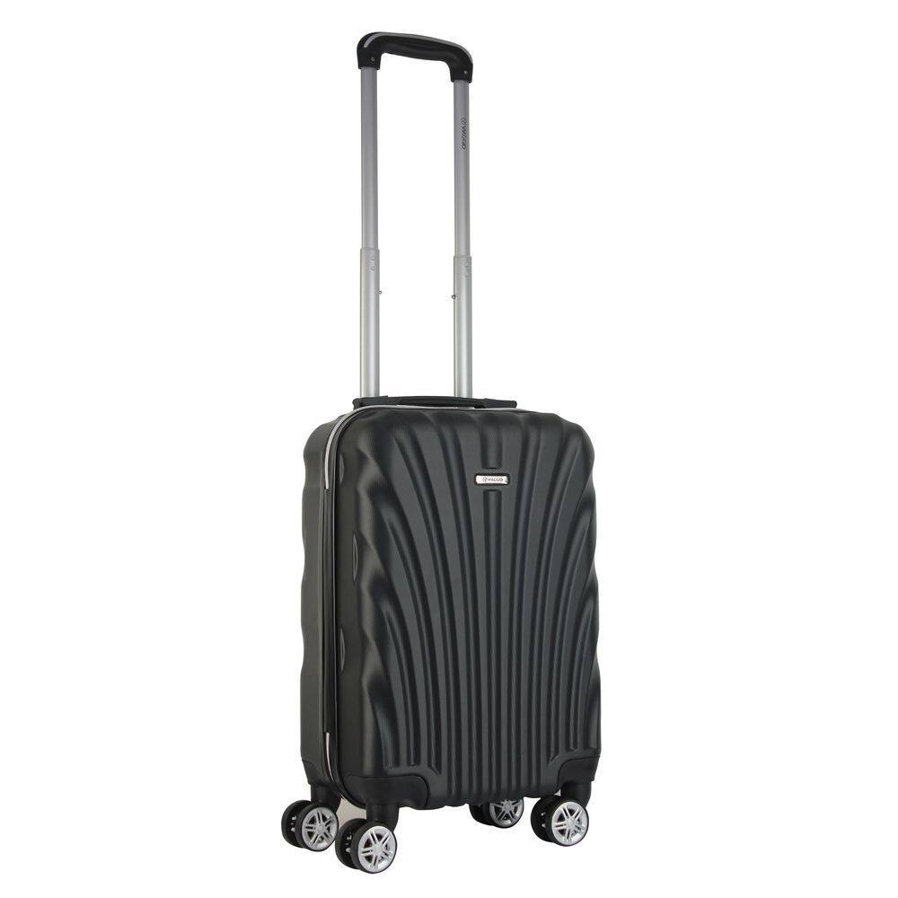 Mala de Bordo Abs para Viagem Viaggio Via-1922 Cadeado Integrado Rodas Duplas Giro 360 Preta