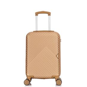 Mala de Bordo Pequena para Viagem Abs Yins Ys21177 Cadeado Integrado Rodas Duplas Giro 360º Dourado