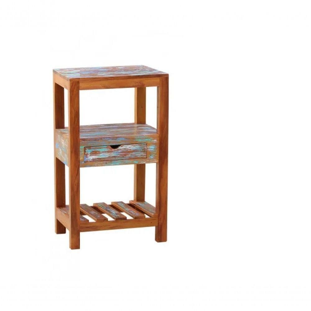 Aparador Ilha 50 Cm Madeira Maciça Pátina