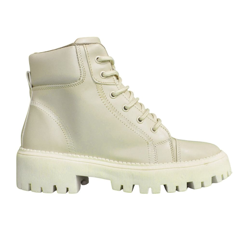 Coturno Godiva Cano Curto Sola Grossa Feminino Off White