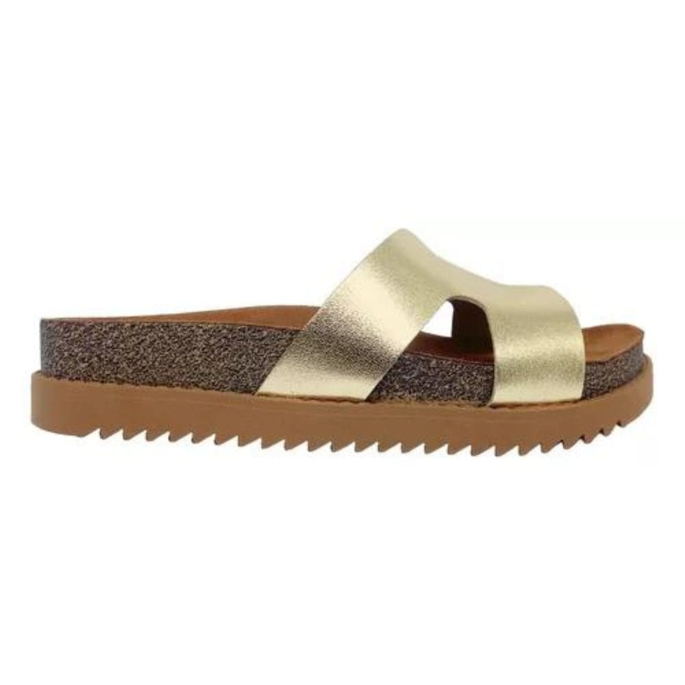 Papete Moleca Plataforma Casual Feminina Dourada