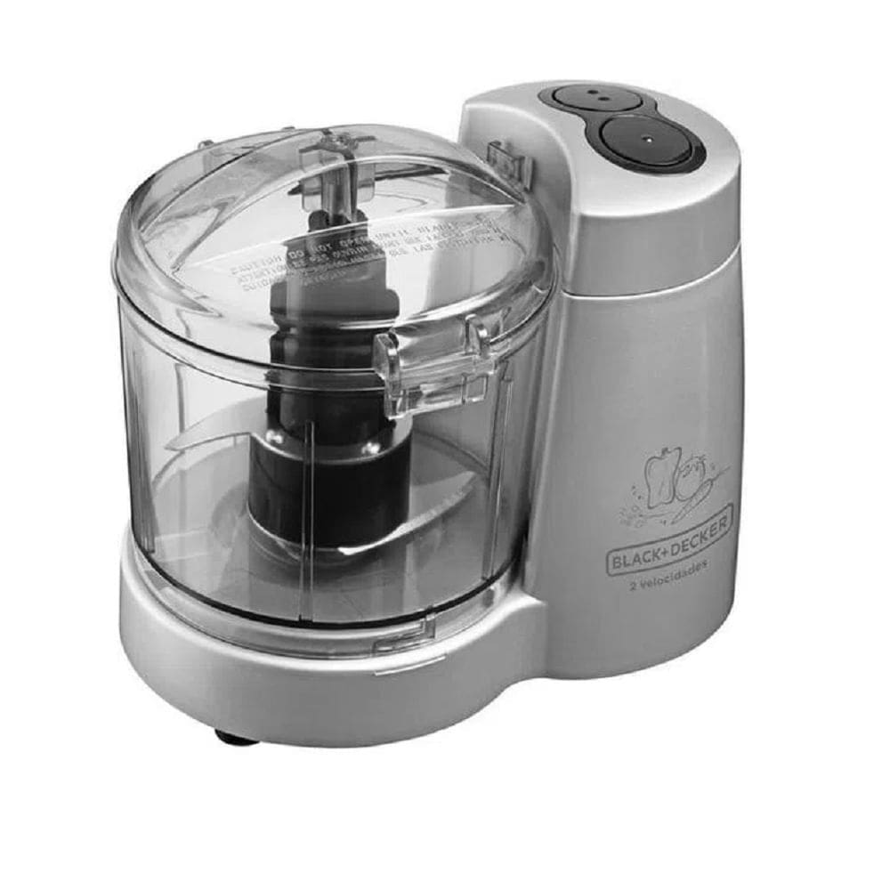 Miniprocessador de Alimentos Black + Decker 120W 2 velocidades Lâminas em Aço Inox Prata HC32P – 220 Volts