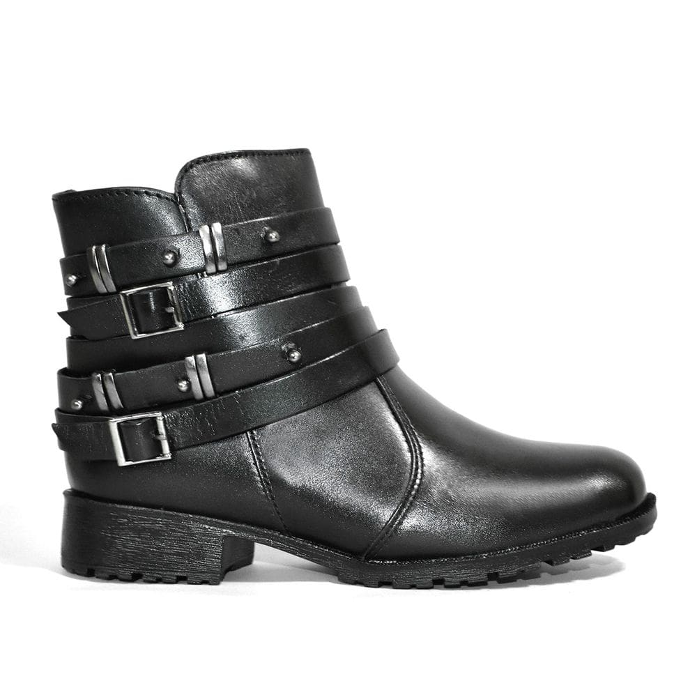Bota Godiva Cano Curto Couro Feminina Preta