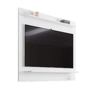 Painel para TV Suspenso 50 Pol 120cm 2 Prateleiras Mercy Branco M12 - D`Rossi