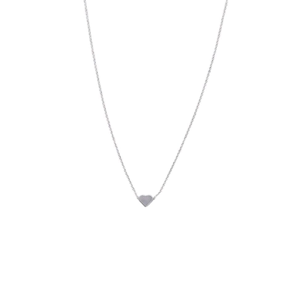 Colar Coração Liso 7mm Folheado em Prata