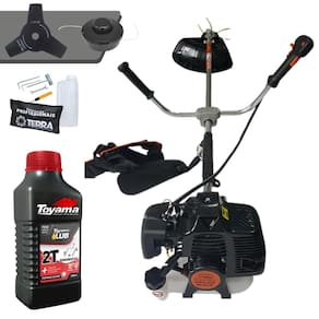 Cortador de Grama Á Gasolina Terra GRH430 43cc 1,7HP 2T Roçadeira Ideal Para Limpeza e Manutenção de Rodovias e Áreas Verdes + ÓLEO TOYAMA 2T