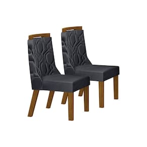 Kit 02 Cadeiras Sala De Jantar Agata Madeira Moveis Leifer Freijó,joli Chumbo