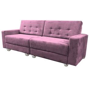 Namoradeira Sofá Lilian 2,40M com 2 Almofadas Rosa