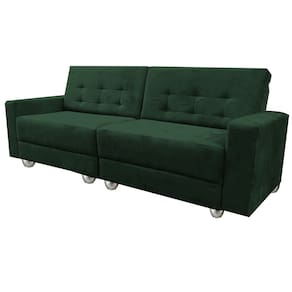 Namoradeira Sofá Lilian 2,40M com 2 Almofadas Verde