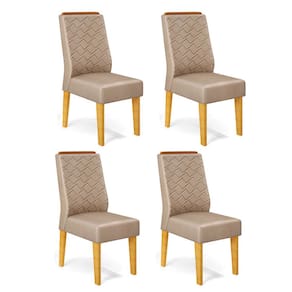 Conjunto com 04 Cadeiras Lídia Cedro Veludo Kraft DJ Móveis
