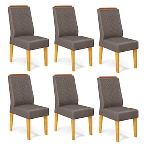 Conjunto com 06 Cadeiras Lídia Cedro Veludo Lunar DJ Móveis