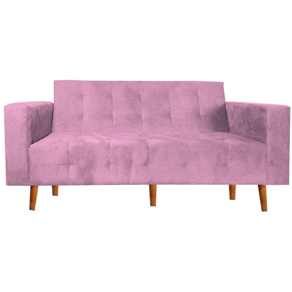 Sofa Namoradeira Monica 3 Lugares Rosa