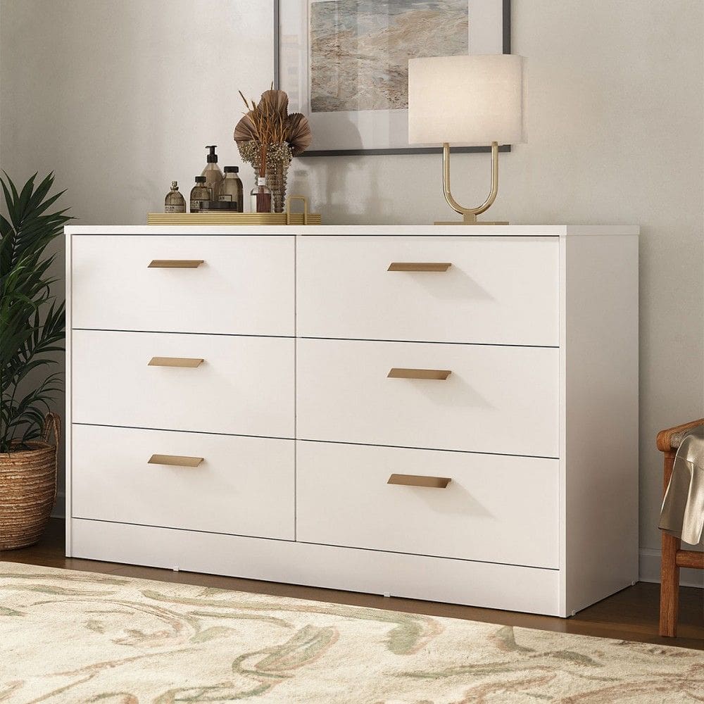 Cômoda Divino 6 Gavetas 100% Mdf Branca - Manbel