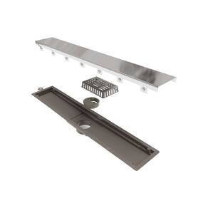 Ralo Linear Novii Seco 8880 50cm Saída Central com Tampa Inox Polida