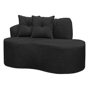 Sofá Curvo Orgânico Plaza 2 Pessoas 180cm Bouclê Preto SOFA STORE