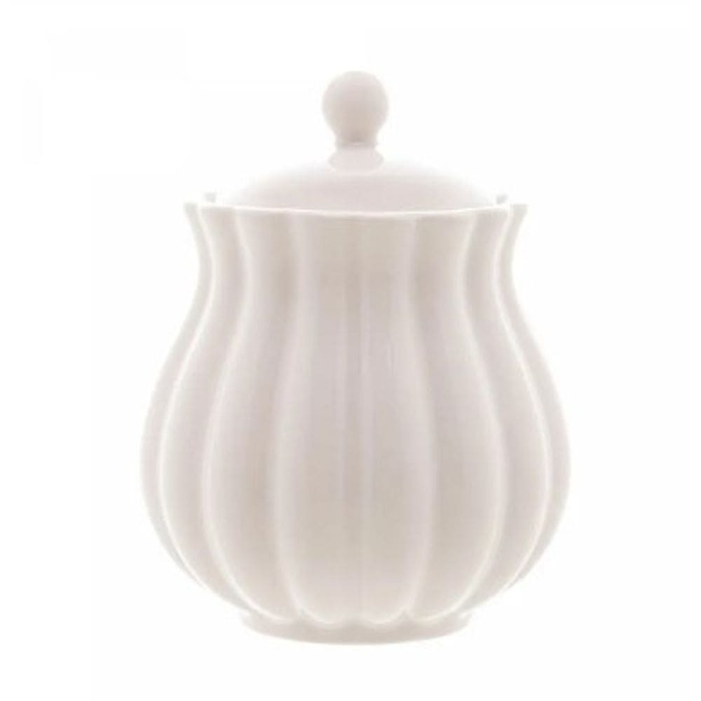 Açucareiro de Porcelana Pétala Branco Matt 10,5cm x 8,5cm - Wolff