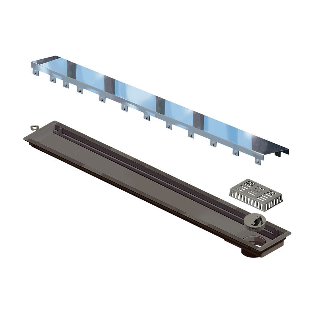 Ralo Linear Novii Seco 4233 75cm Saída na Extremidade com Tampa Inox Polida