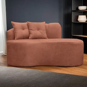Poltrona Namoradeira Orgânica Plaza 1,45m Redondo Bouclê Terracota SOFA STORE