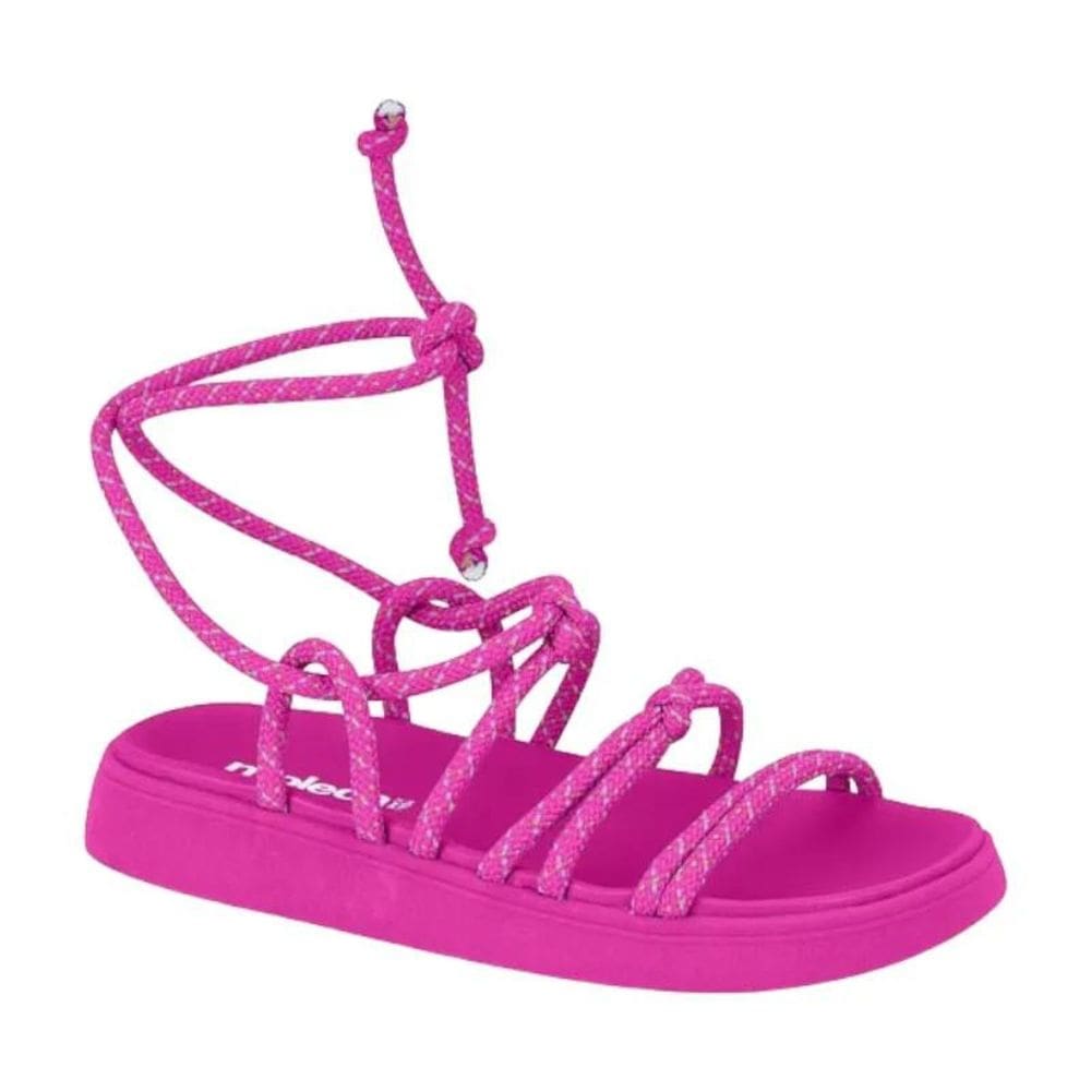 Sandália Moleca Papete Amarração Feminina Pink