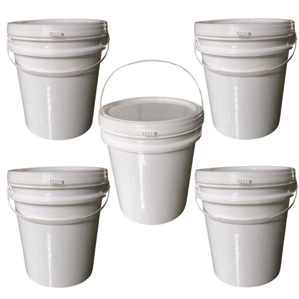 Balde De Alimento Com Tampa 5L Com Alça 5 Pçs