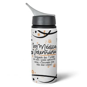 Garrafa Squeeze NK Profissões - Sou Veterinária 600ml