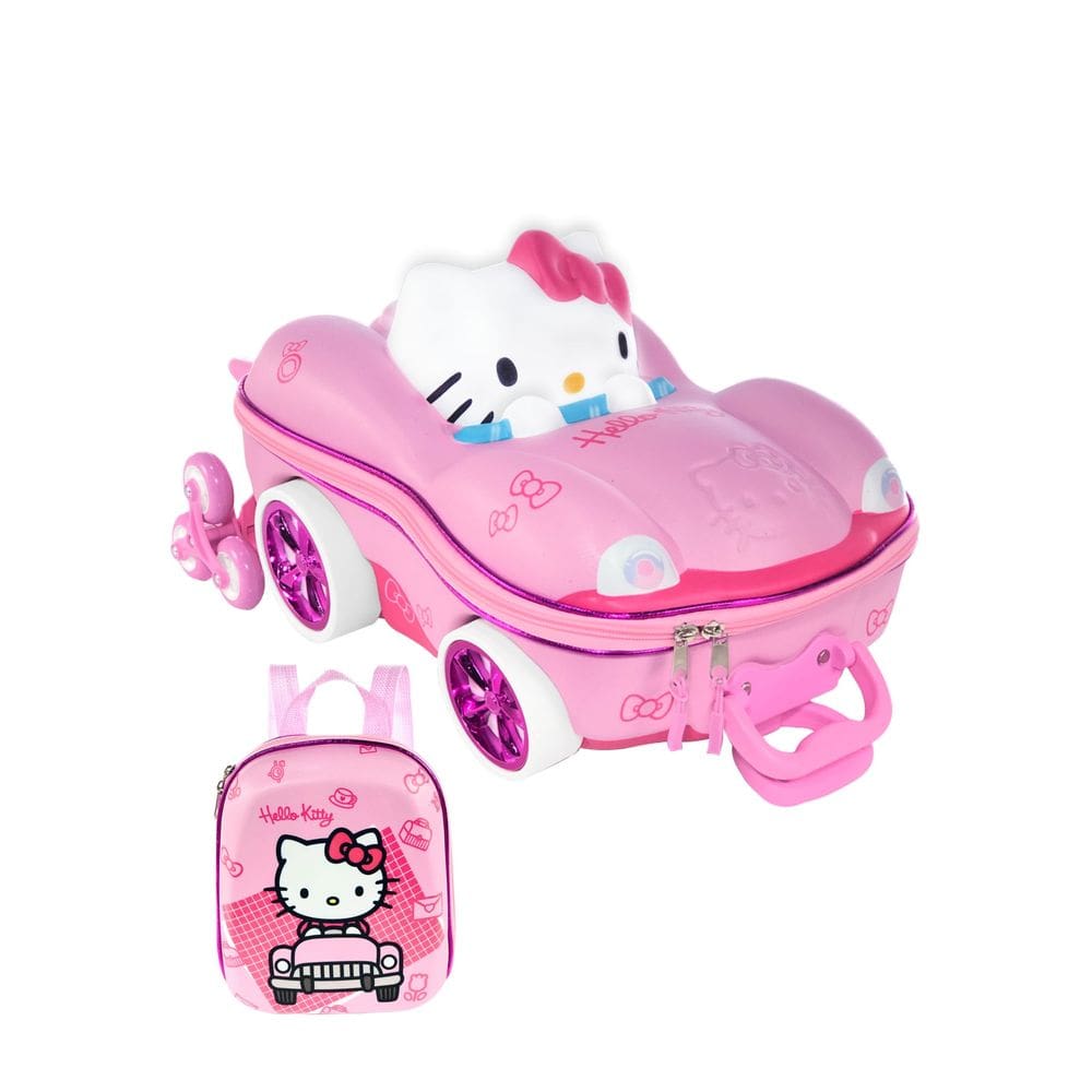 Kit Mochila Rodinhas Hello Kitty Carro Lancheira Escolar 3D
