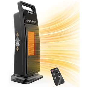 Aquecedor Elétrico de Cerâmica com 3 Modos, Controle Remoto e Temporizador, 1500W 110V, KECOWELL EHT200, Preto