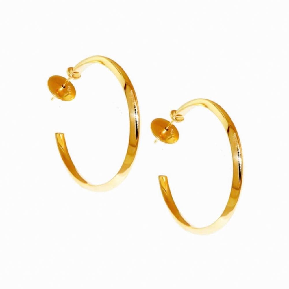 Brinco Argola Lisa Em Ouro 18K