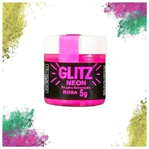 Corante Pó Glitz Neon Rosa Brilha Na Luz Negra