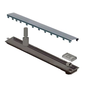 Ralo Linear Elleve Versatile 4258 75cm Saída na Extremidade com Tampa Inox