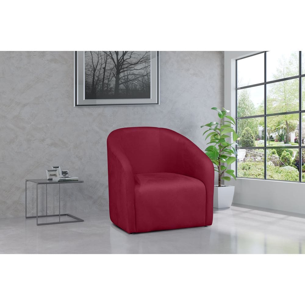 Poltrona Decorativa Julia Veludo Vermelho - LM DECOR