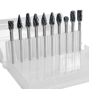 Kit 10 Brocas Fresa Corte Duplo Haste 3Mm Tungstênio Dremax