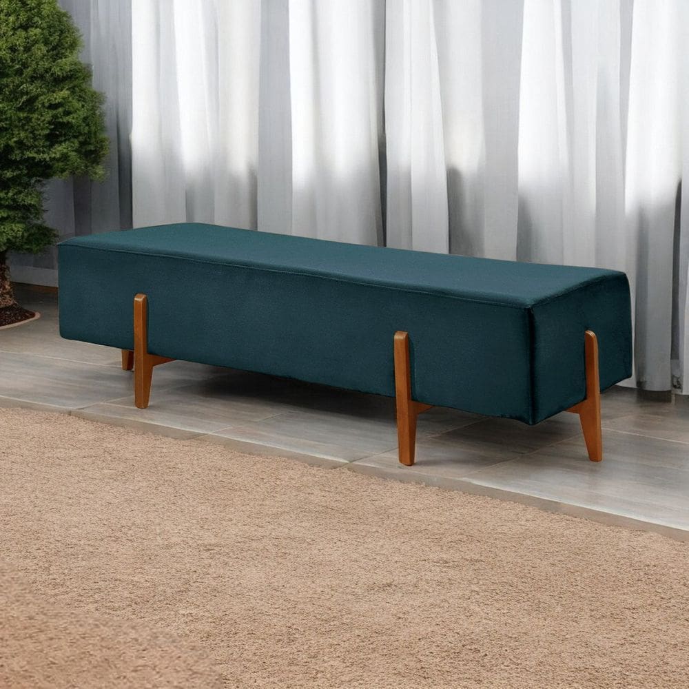 Recamier Luxo Madeira Maciça Zurik Azul