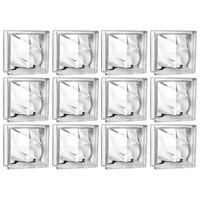 Kit 12 Tijolos Bloco De Vidro Raio Crystal 19X19X8 Tradestar