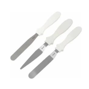 Kit 3 Espátulas Para Confeitar Bolo Em Inox Branca