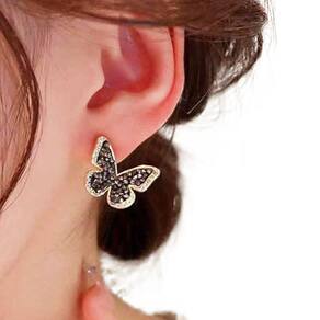 Brincos De Borboleta Estilo Delicado Strass Brilho