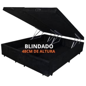 Cama Box Baú Queen Size 158 x 198 com Blindagem - 48cm de altura