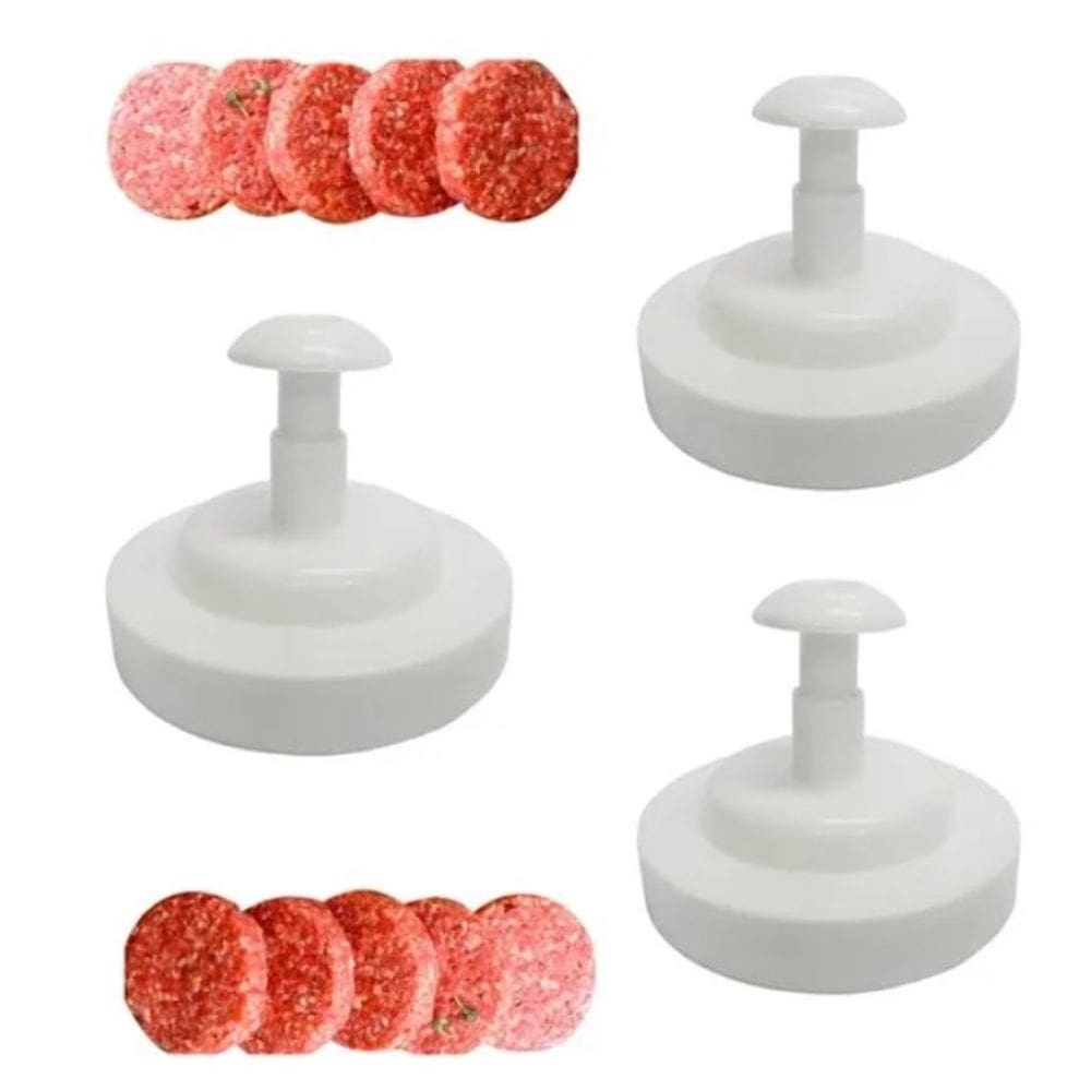 Kit 3 Peças - Modelador de hambúrguer (plástico) Decor Útil