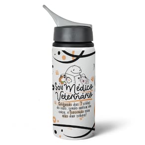 Garrafa Squeeze NK Flork Profissões - Sou Veterinário 600ml