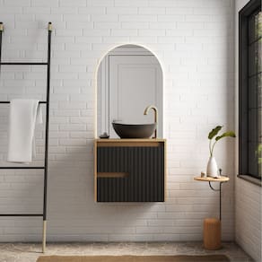 Gabinete para Banheiro em Madeira Kyoto 60 Jequitibá/Preto