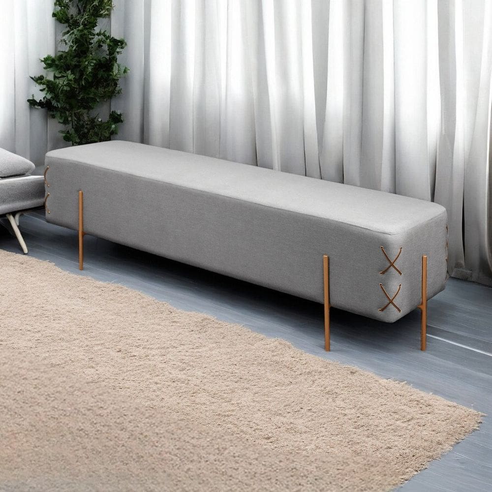 Recamier Banco Luxo Eros Moderno Cinza