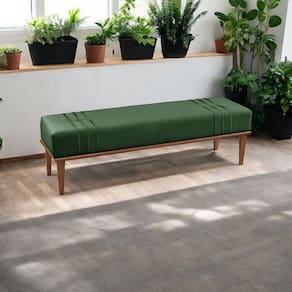 Recamier Puff Luxo Madeira Maciça Maya Verde