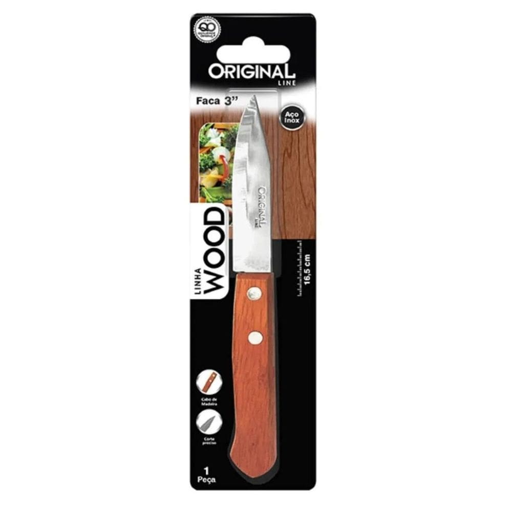 Faca Em Aço Inox Wood 3` - Line