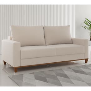 Estofado Living 3 Lugares Gael Linho Bronze - Casa Giulia
