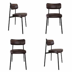 Cadeira Fixa com 4 Pés 50 X 44,7 X 83,8 Cm com 4 Unidades Alloa Café/Preto Epoxi